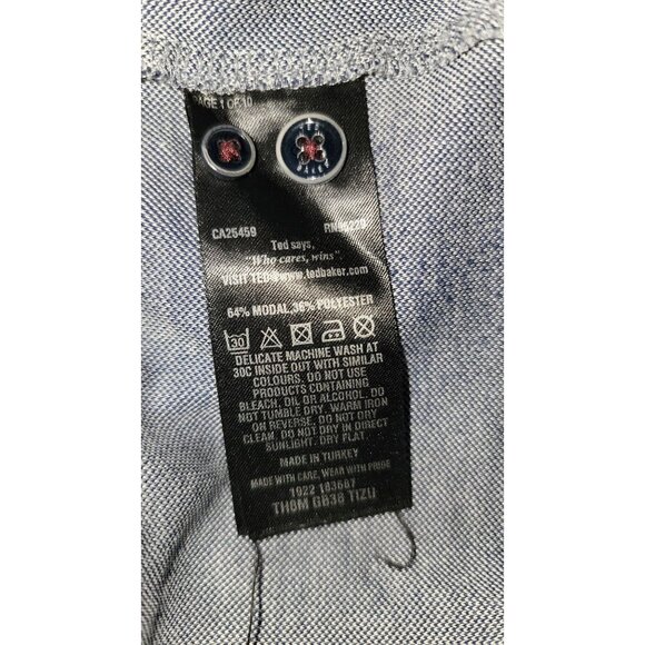 Ted Baker Mens Polo Shirt Size 3 Gray Short Sleeve - Picture 5 of 7